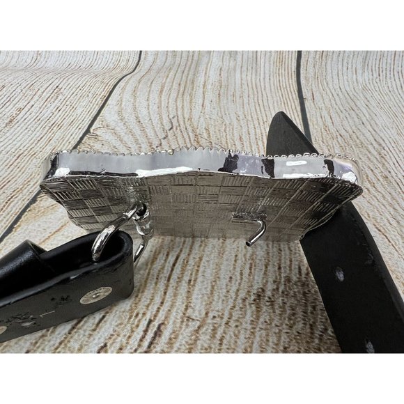 Aurora Borealis Clear‎ Rhinestone Belt Buckle Rectangle 2.5 x 3.5 Heavy Western - Picture 6 of 8